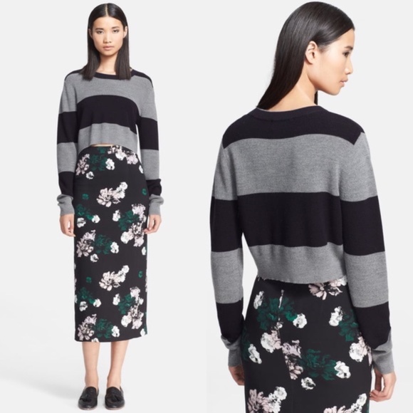 A.L.C. Sweaters - A.L.C Brandie Striped Crop Sweater